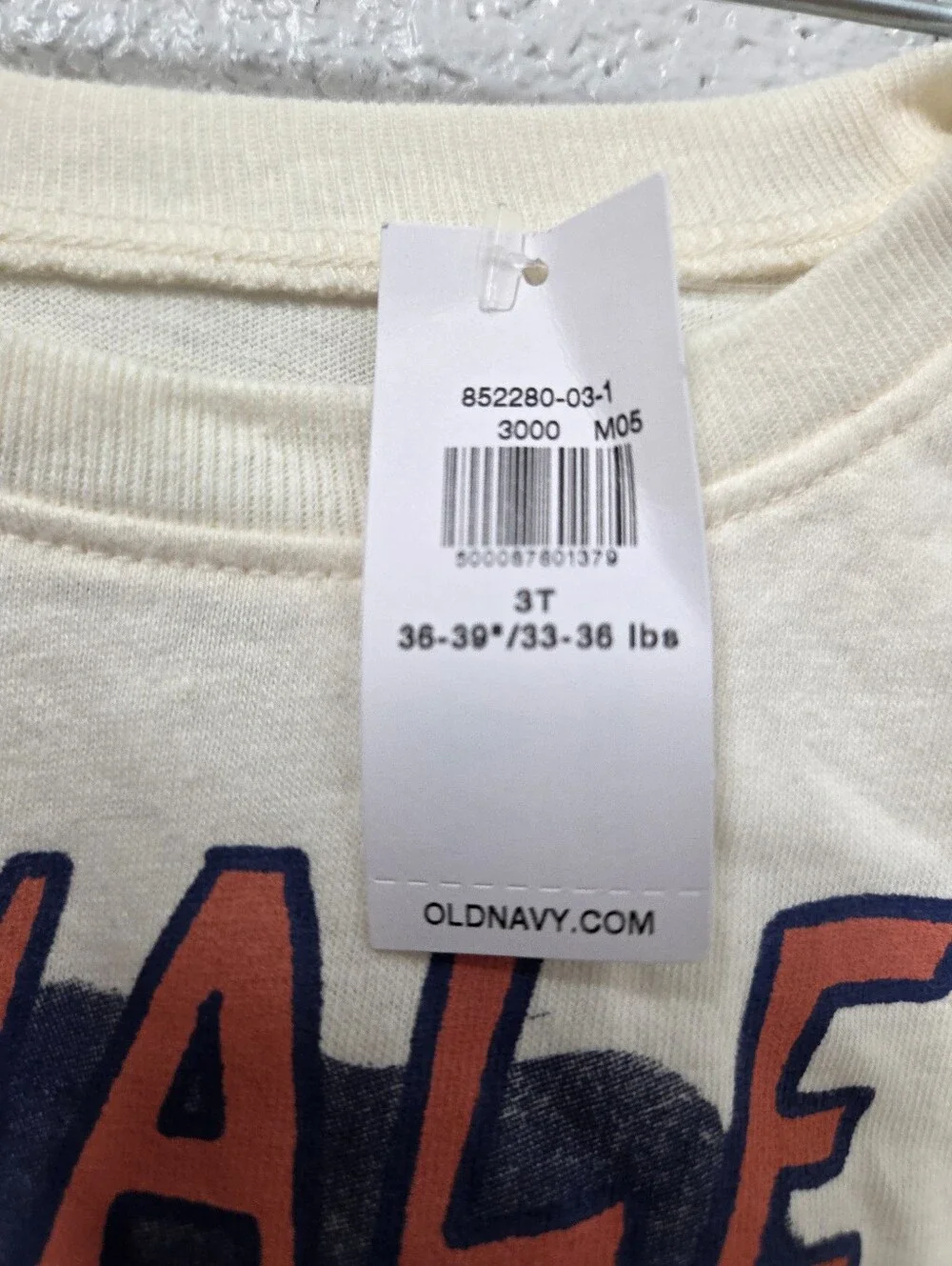 Old Navy Kids 'Whale Hello There' Graphic Tee 3T Cream/Blue Nwt